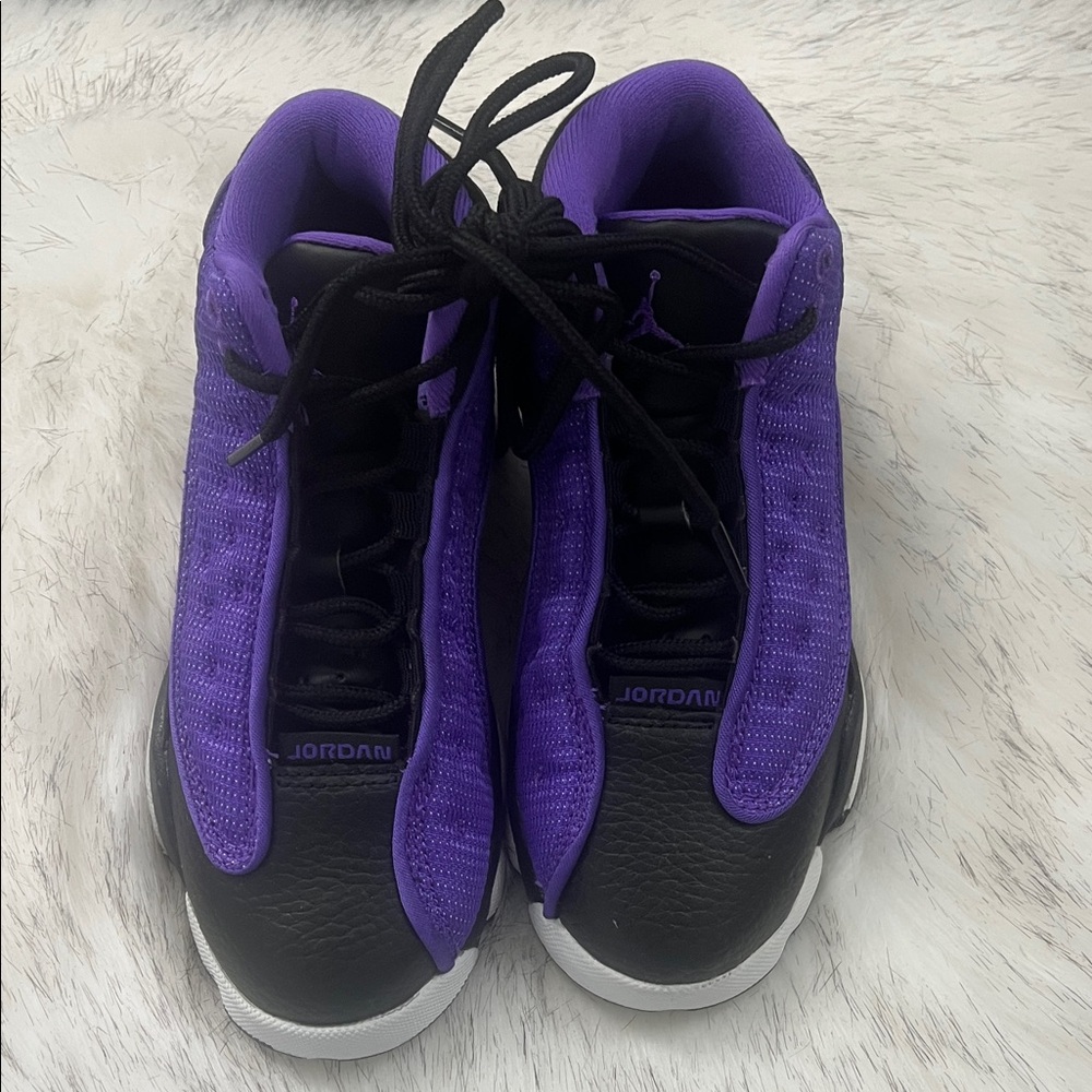 Jordan Black and Purple Athletic Shoes